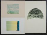 quatre photographies en couleurs différentes représentant un paysage avec une montagne en arrière-plan