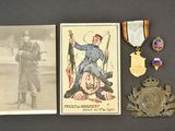 a picture of a picture of a man with a medal and a medal
