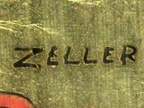 a close up of the word zeiller written on the side of a building