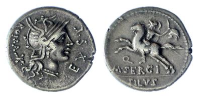 a close up of a coin with a horse on it