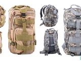 différents modèles de sacs à dos militaires sur fond blanc