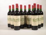 six bouteilles de vin rouge sont alignées
