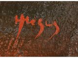 an image of a close up of a painting on a wooden surface