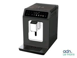a close up of a coffee machine on a white background