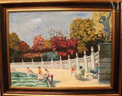 Emile PAYA (1949) Les jardins du Luxembourg