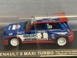 display case for a model of a rally car in a clear display case