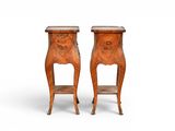 pair of louis ii style walnut bedside tables
