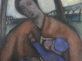 une image représentant un tableau où un homme et une femme s'étreignent