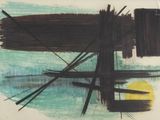 an image of a drawing of a painting with a yellow sun in the background