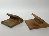 pair of antique wooden bookends