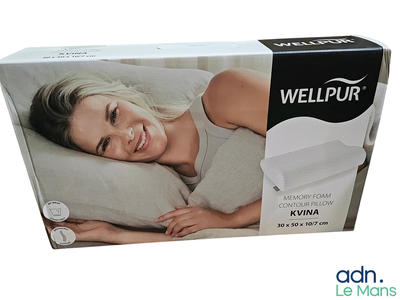 a box with a picture of a woman laying on a pillow