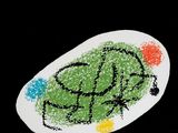 a plate with a drawing of a turtle on it