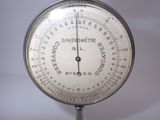 a close up of a scale with a clock on it