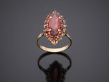 a pink tourmaline and diamond ring