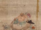 une image représentant un tableau où l'on voit un homme assis par terre avec un oiseau