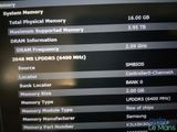 a lot of memory information on the screen of a laptop