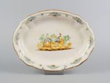 a plate with a picture of a man and a woman on it