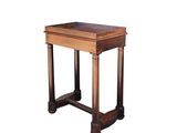 a small wooden table with a drawer on top of it