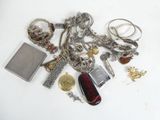 a lot of jewelry on the table together on the table