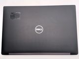 dell laptop computer with dell logo on the back of it