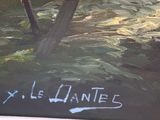 a picture of a painting of a tree in the water