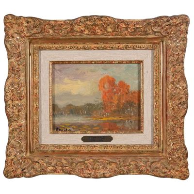 MALET Albert. (1912-1986). « Paysage lacustre automnale ». - Photo 1