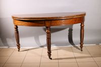 Table demi-lune en acajou à plateau portefeuille reposant su… (photo 3)