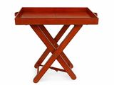une image représentant un plateau en bois posé sur un support, sur fond blanc