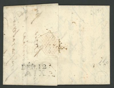 France : PréPhilatélie 1808 déboursé marque au dos, Paris po…