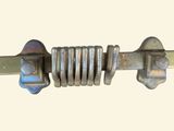 a close up of a metal wire with a latch on it