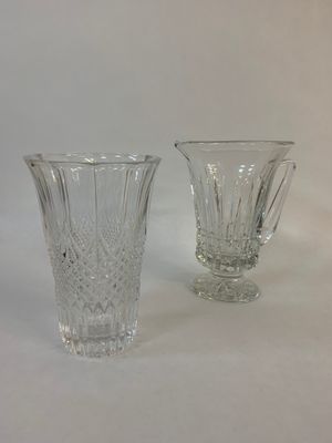 Vase en cristal à décor en pointe de diamant et motif géomét…