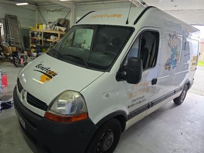a white van that is parked in a garage