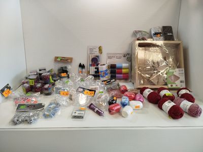 many items on the counter in the room