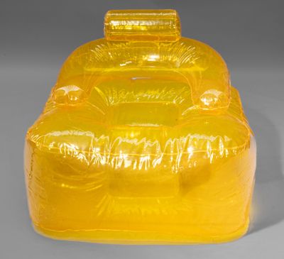 Fauteuil gonflable en ABS jaune