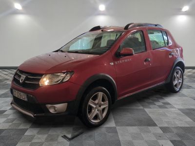 a picture of a red car parked in a garage