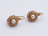 an image of a pair of earrings with pearls on them
