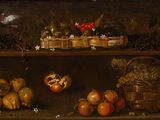 an image of a painting of fruits and vegetables on a shelf