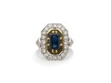 une bague en saphir et diamant