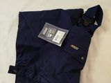 navy blue cargo pants with a tag on the back of the pants