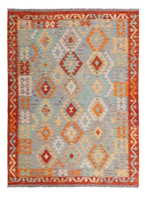Kilim Afghan en laine Couleur bleu ,orange 199 x 151