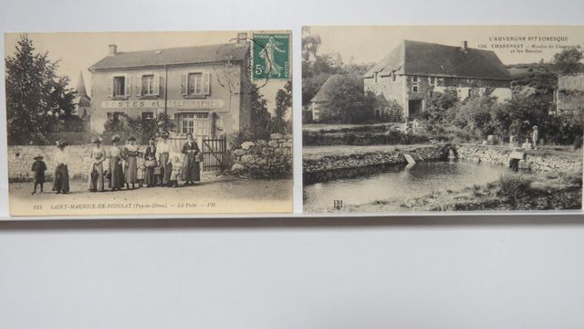 Puy-de-Dôme : St-Maurice-de-Pionsat : Lot de 2cpa : La Poste (PM ...