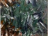 une peinture représentant une série de coups de pinceau sur un fond blanc