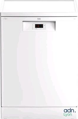 an image of a white dishwasher sitting on top of a counter
