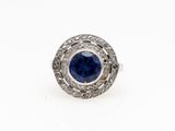 a blue sapphire and diamond ring