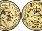 une pièce d'or surmontée d'une couronne