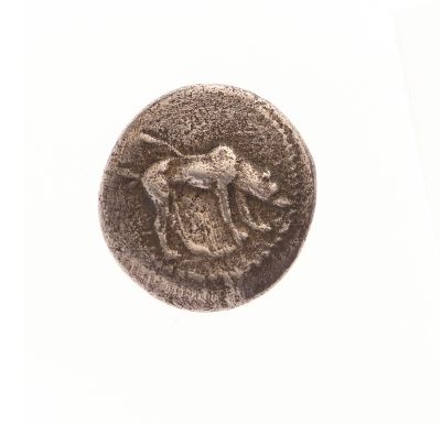 une image représentant une pièce d'argent sur laquelle figure un cheval
