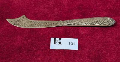 Très beau coupe-papier en argent - Travail oriental en filig…