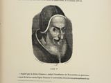 an old book with a picture of a man with a beard