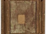 an old wooden easel with a painting on top of it