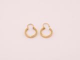 une paire de boucles d'oreilles en or sur fond blanc
